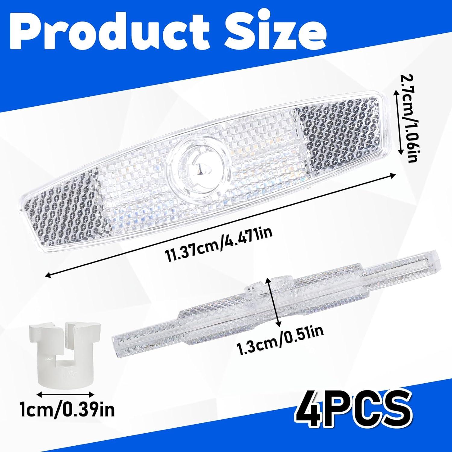 Paquete de 4 Reflectores de Rueda Gtziqa para Bicicleta Blanca