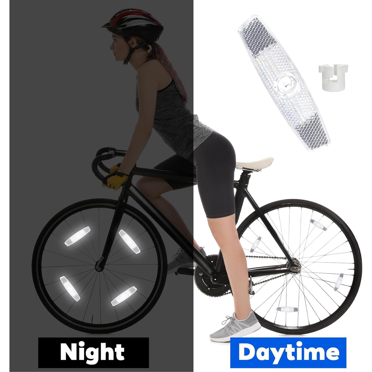 Paquete de 4 Reflectores de Rueda Gtziqa para Bicicleta Blanca