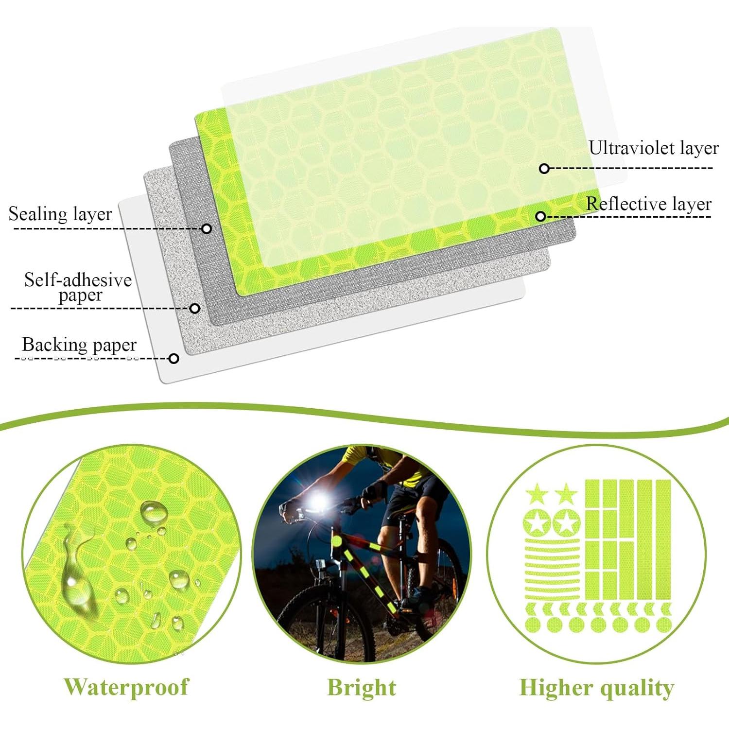 Calcomanías Reflectantes Prasacco 42 Piezas Verde Fluorescente