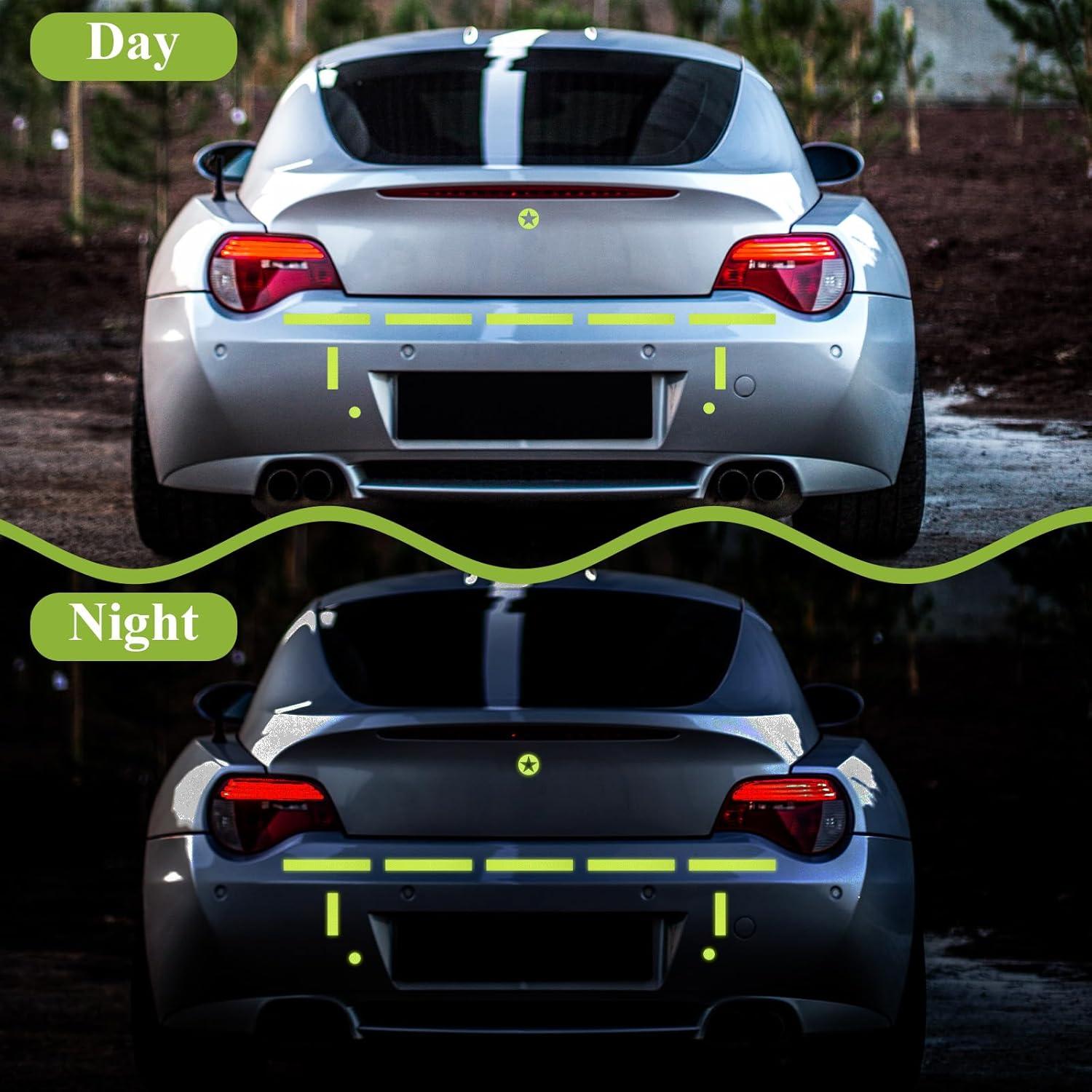 Calcomanías Reflectantes Prasacco 42 Piezas Verde Fluorescente