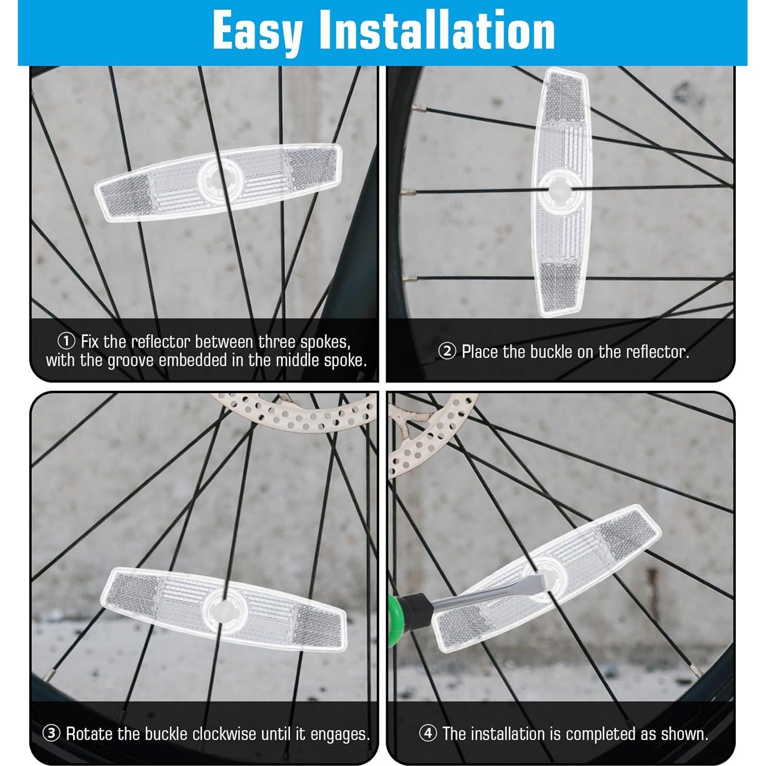 4 Reflectores de Rueda de Bicicleta ValueBargain - Seguridad y Decoración