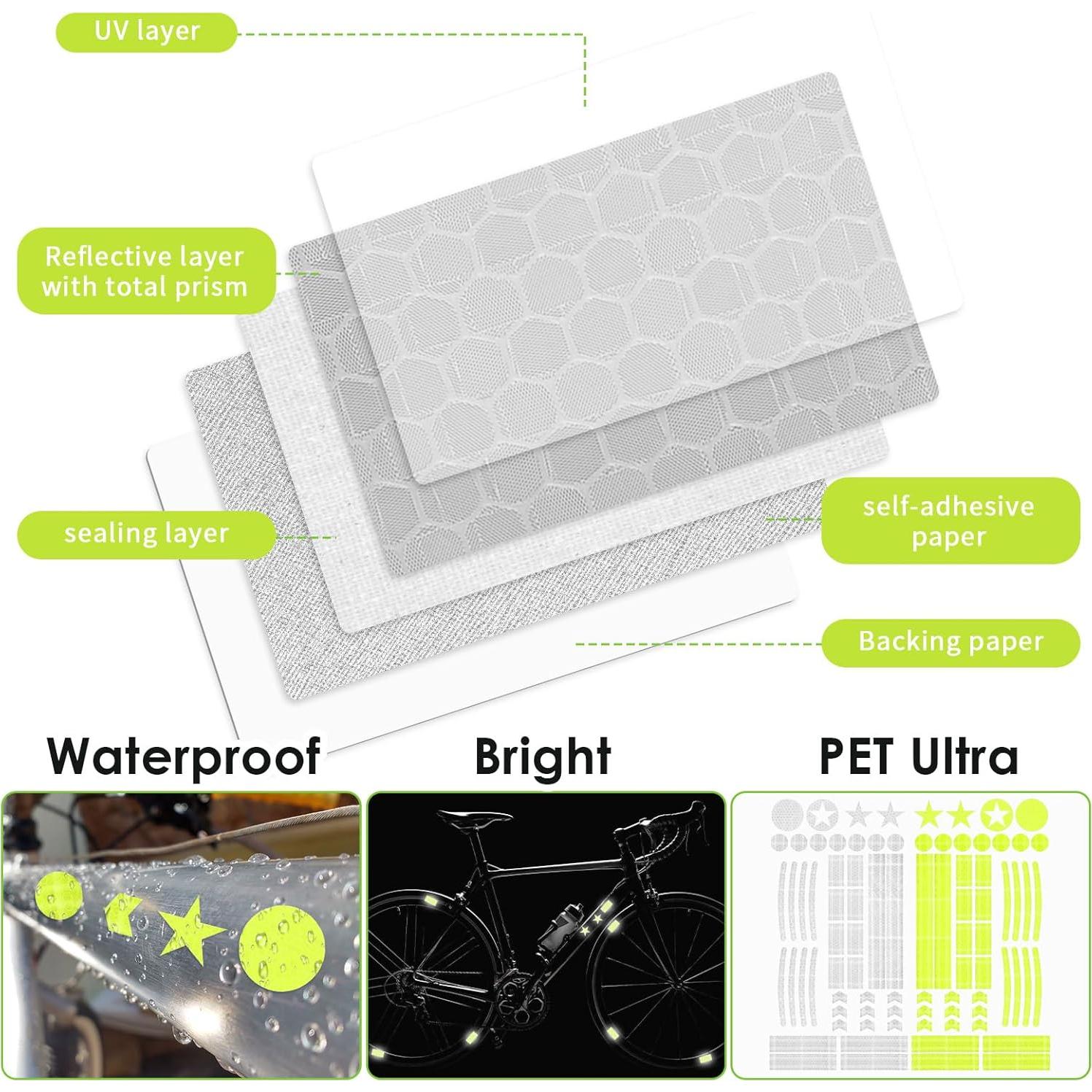 Kit de 84 Calcomanías Reflectivas EupHHonycs para Bicicleta