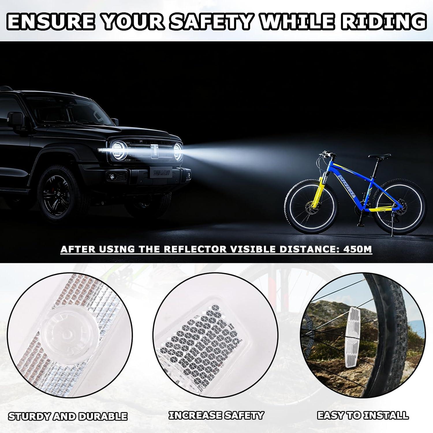 6 Reflectores de Radios de Bicicleta Fampery - Seguridad Nocturna