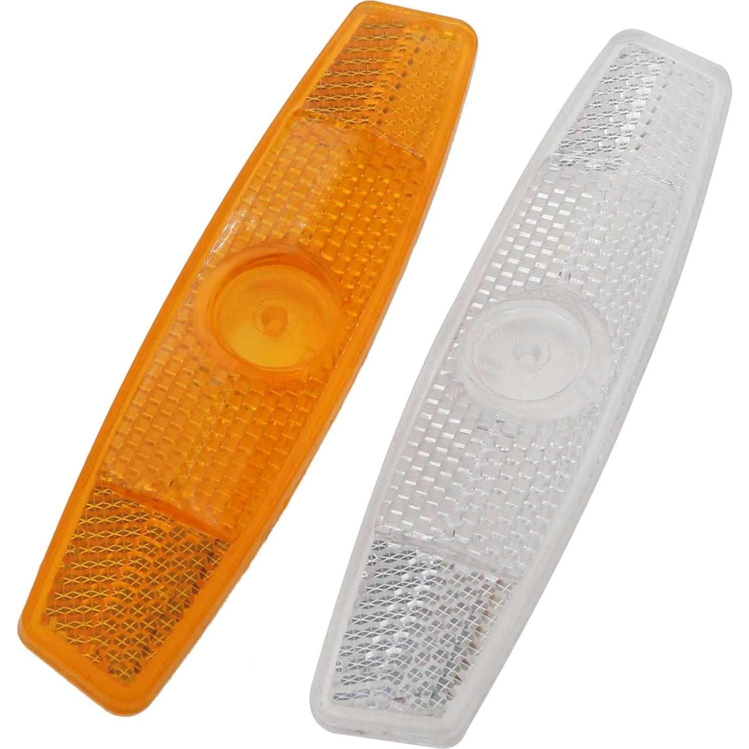 6 Reflectores de Rueda de Bicicleta Safycaby SARO66 - Blanco y Amarillo