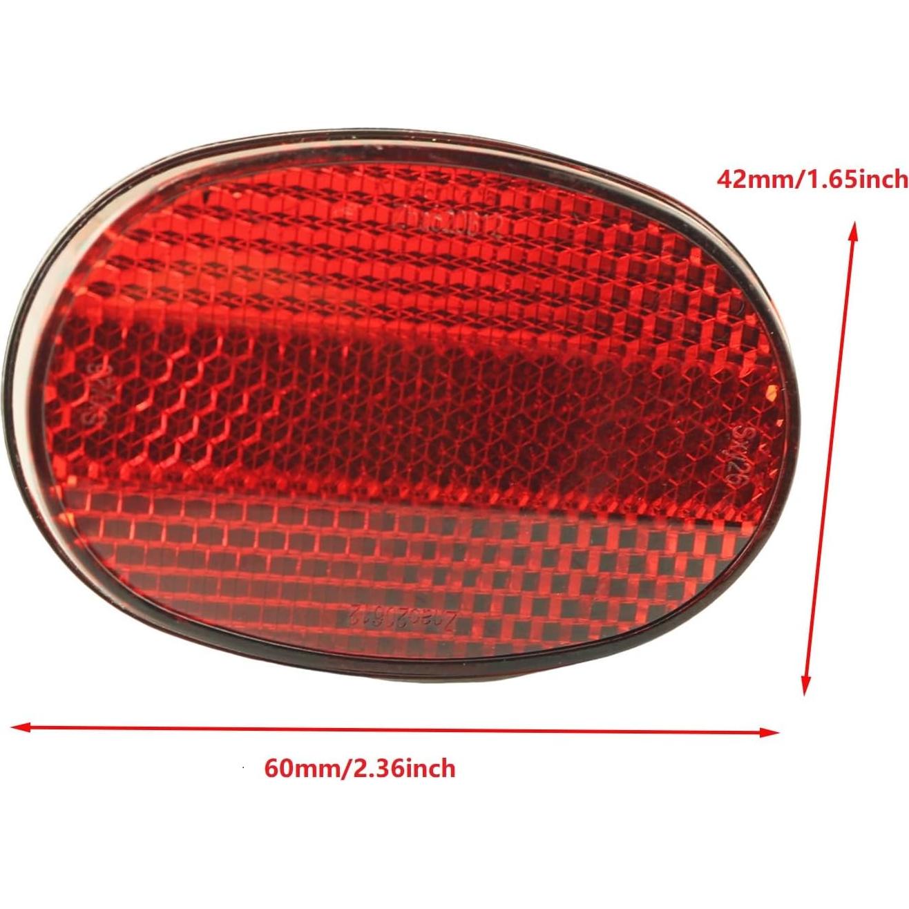 Reflector de Guardabarros PZRT Rojo 60x42mm para Bicicleta