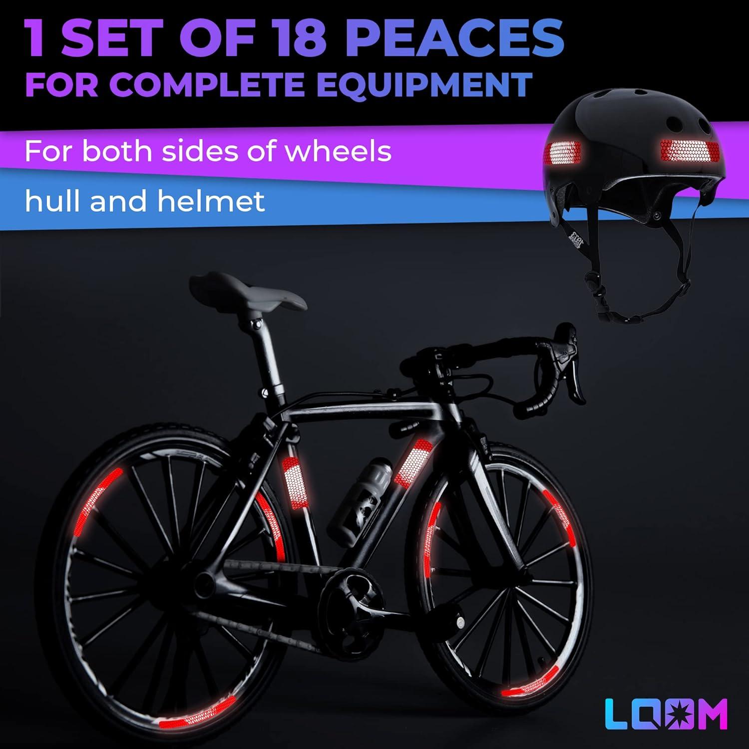 Calcomanías Reflectantes LOOM para Bicicletas 18pc Rojo Brillante