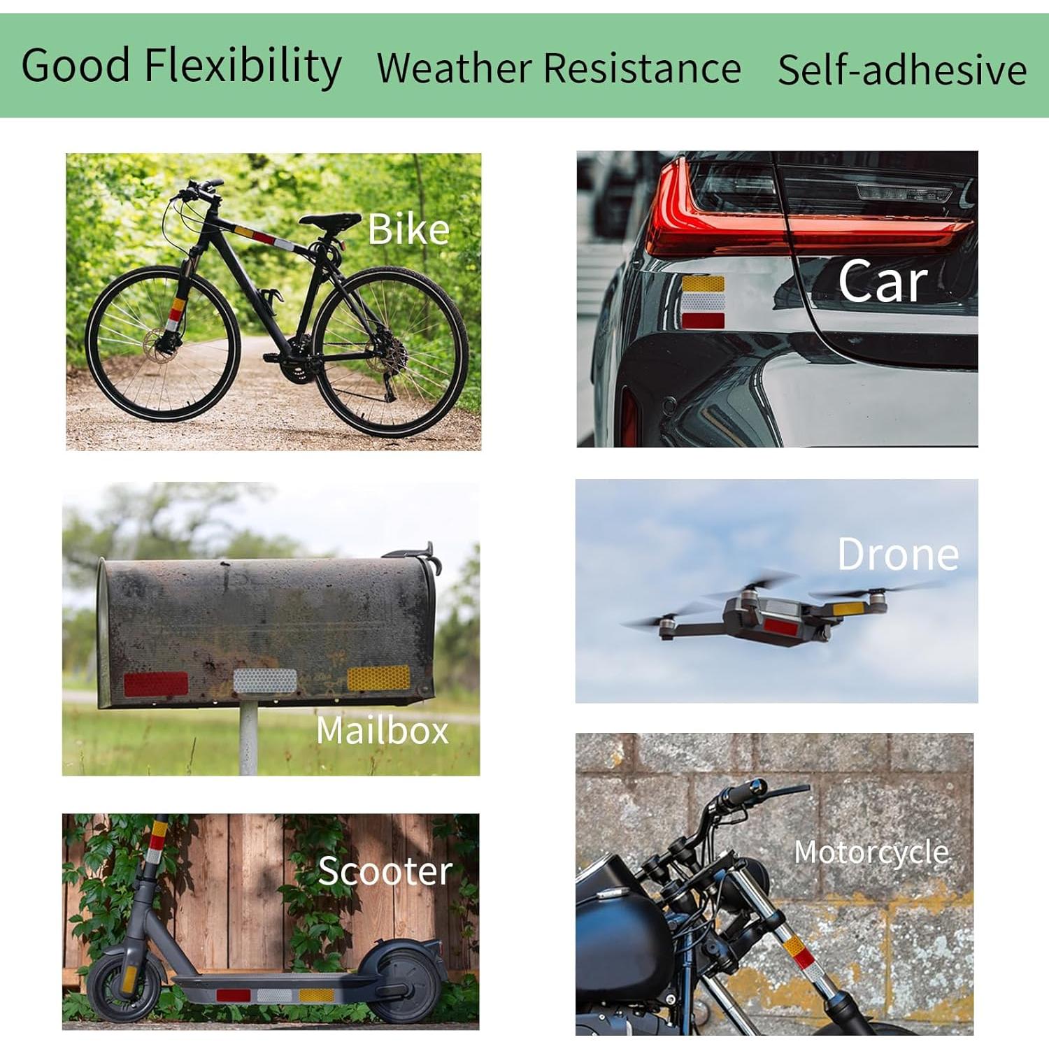 Calcomanías Reflectantes Dodgelav 24 PCS Rojo 3x8 cm