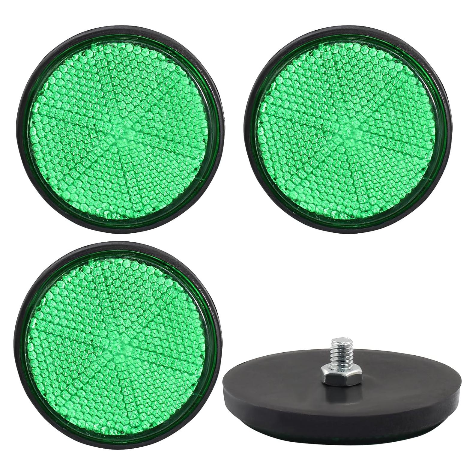 4 Reflectores Redondos Verdes Unlorspy 58mm Montaje Tornillo