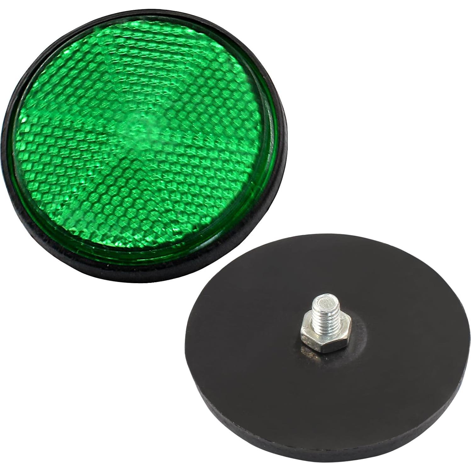 4 Reflectores Redondos Verdes Unlorspy 58mm Montaje Tornillo
