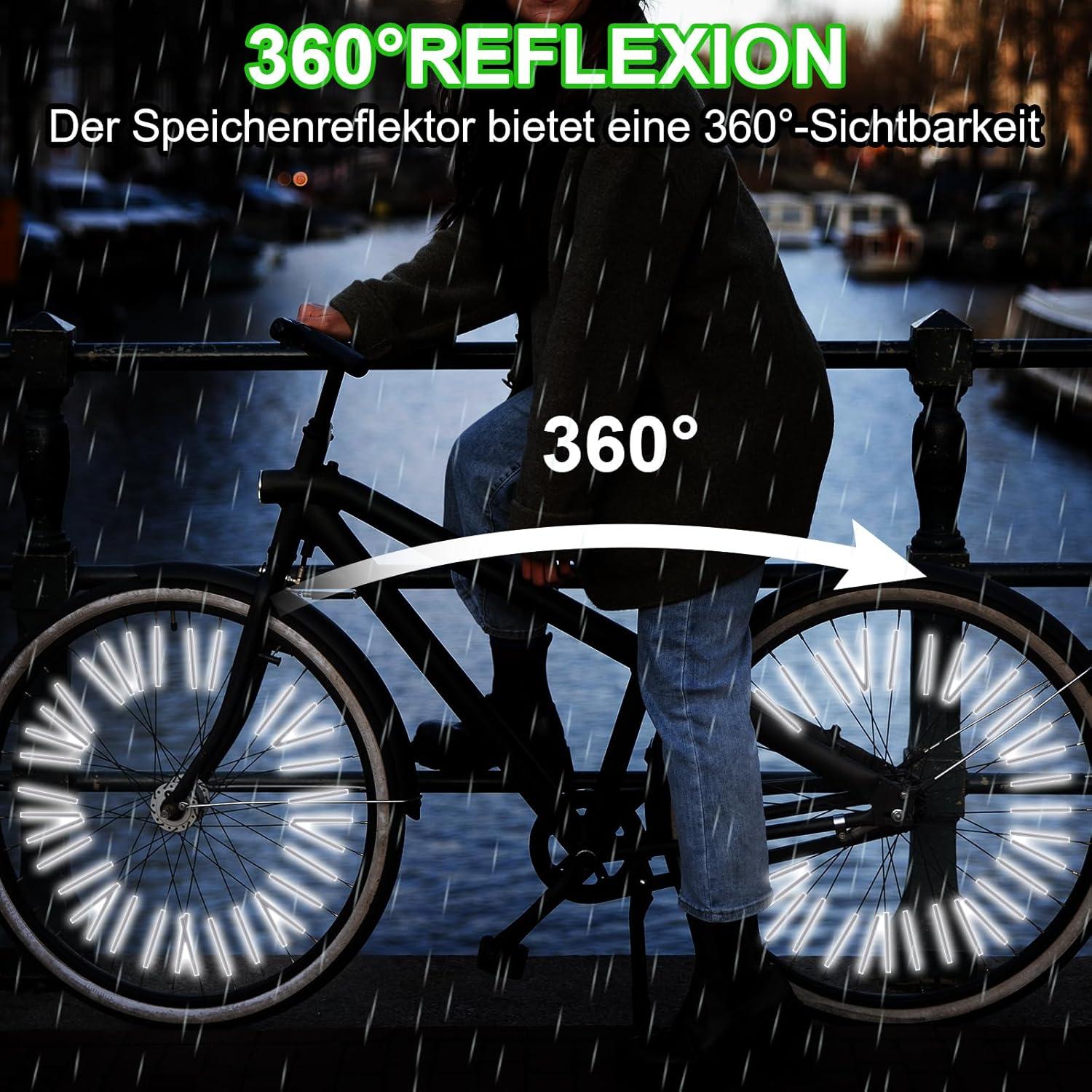 36 Cubiertas Reflectantes para Radios de Bicicleta Abeillo Plateadas