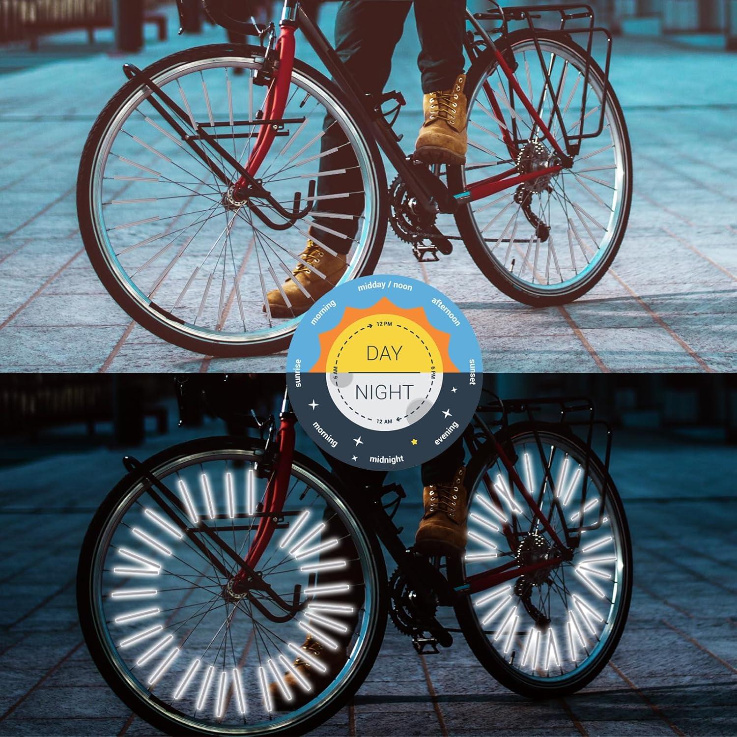 36 Cubiertas Reflectantes para Radios de Bicicleta Abeillo Plateadas