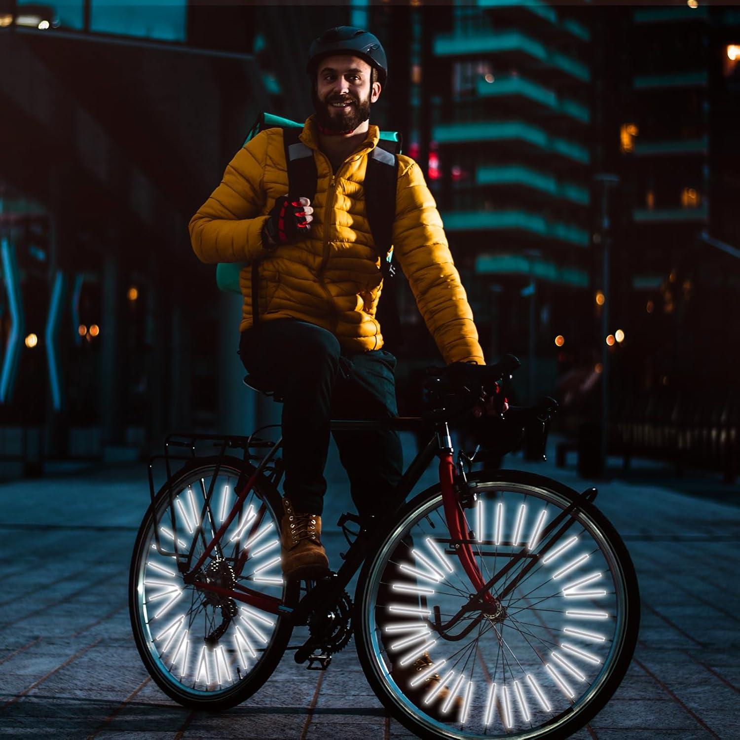 36 Cubiertas Reflectantes para Radios de Bicicleta Abeillo Plateadas