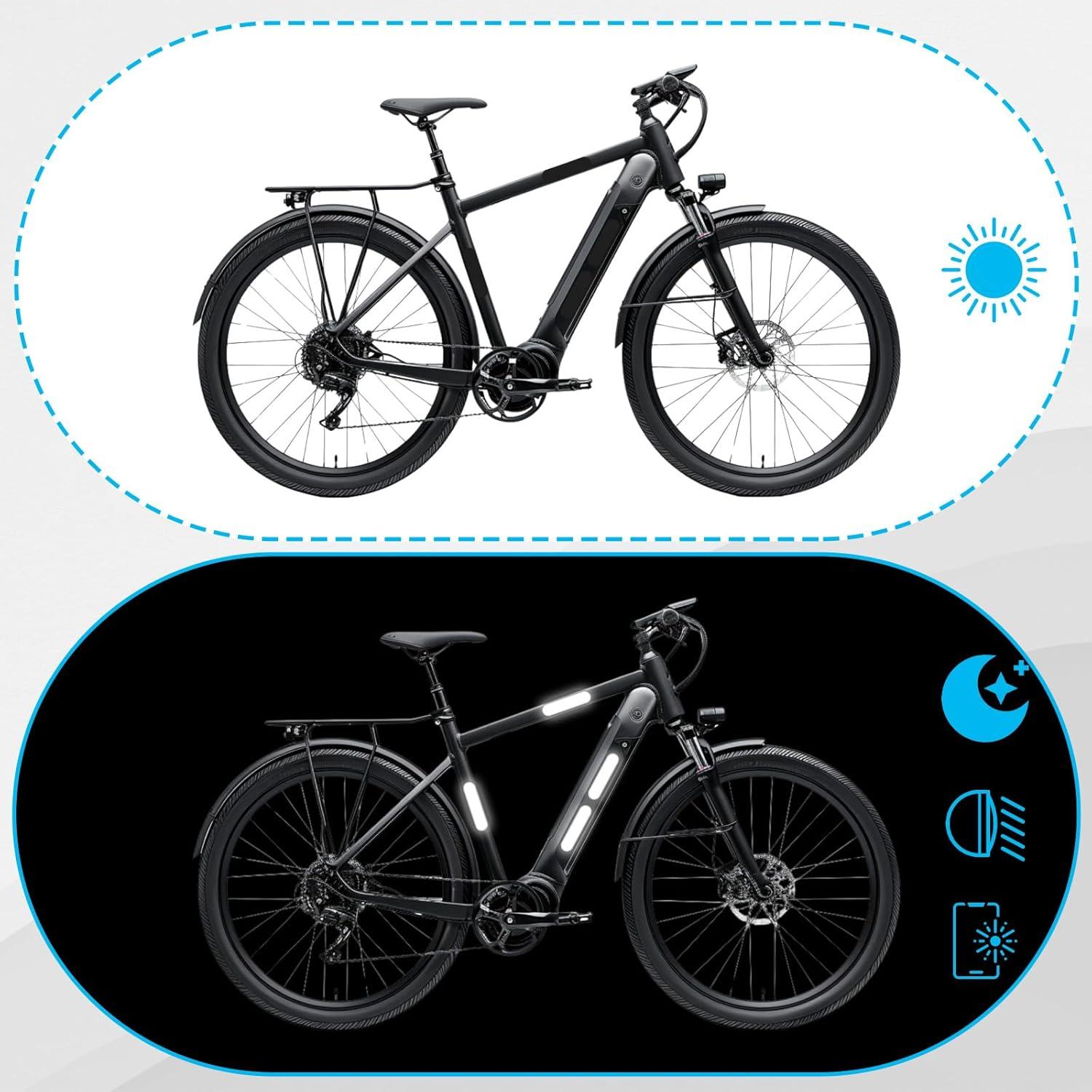 10 Calcomanías Reflectantes Negras HJZHII para Casco y Moto