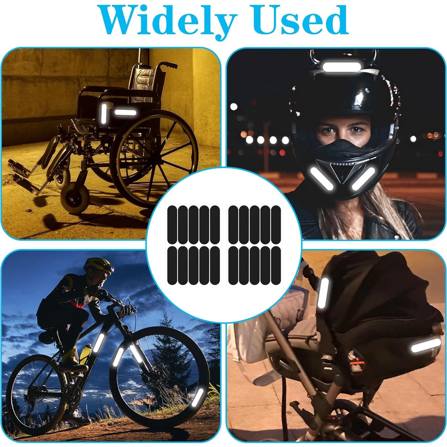 10 Calcomanías Reflectantes Negras HJZHII para Casco y Moto