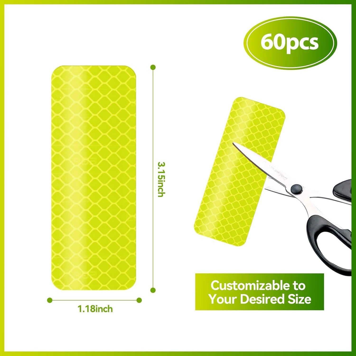 60 Calcomanías Reflectantes de Seguridad Sobaino - Amarillo, Naranja, Rojo