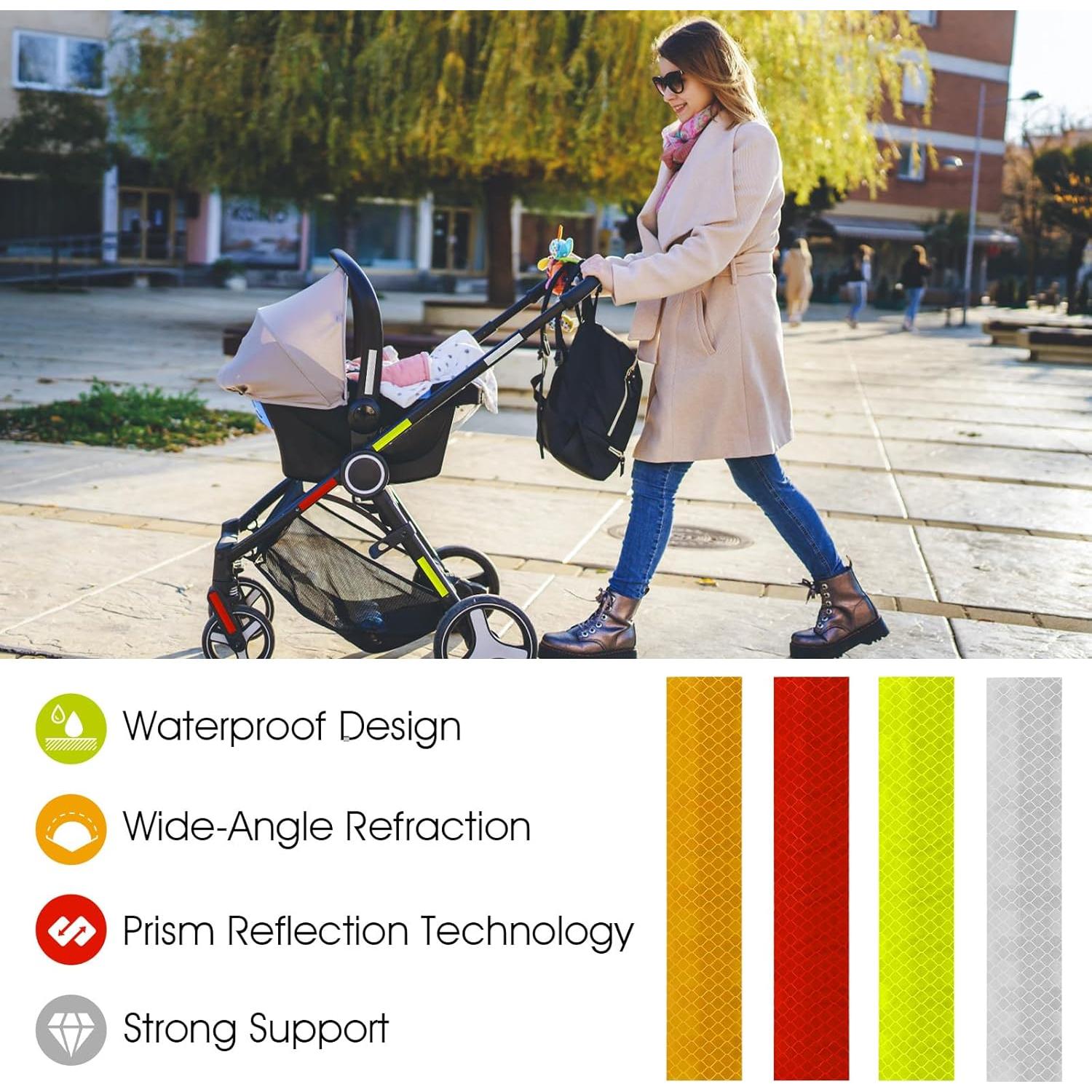 Cinta Reflectante de Seguridad 40 Pcs Dirvcp - Impermeable 3.1x15.2 cm