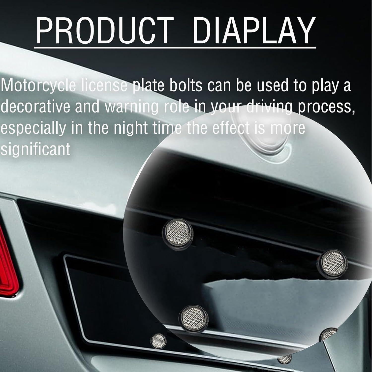 6 Reflectores de Placa de Licencia GolTHd - Rojo Amarillo Gris