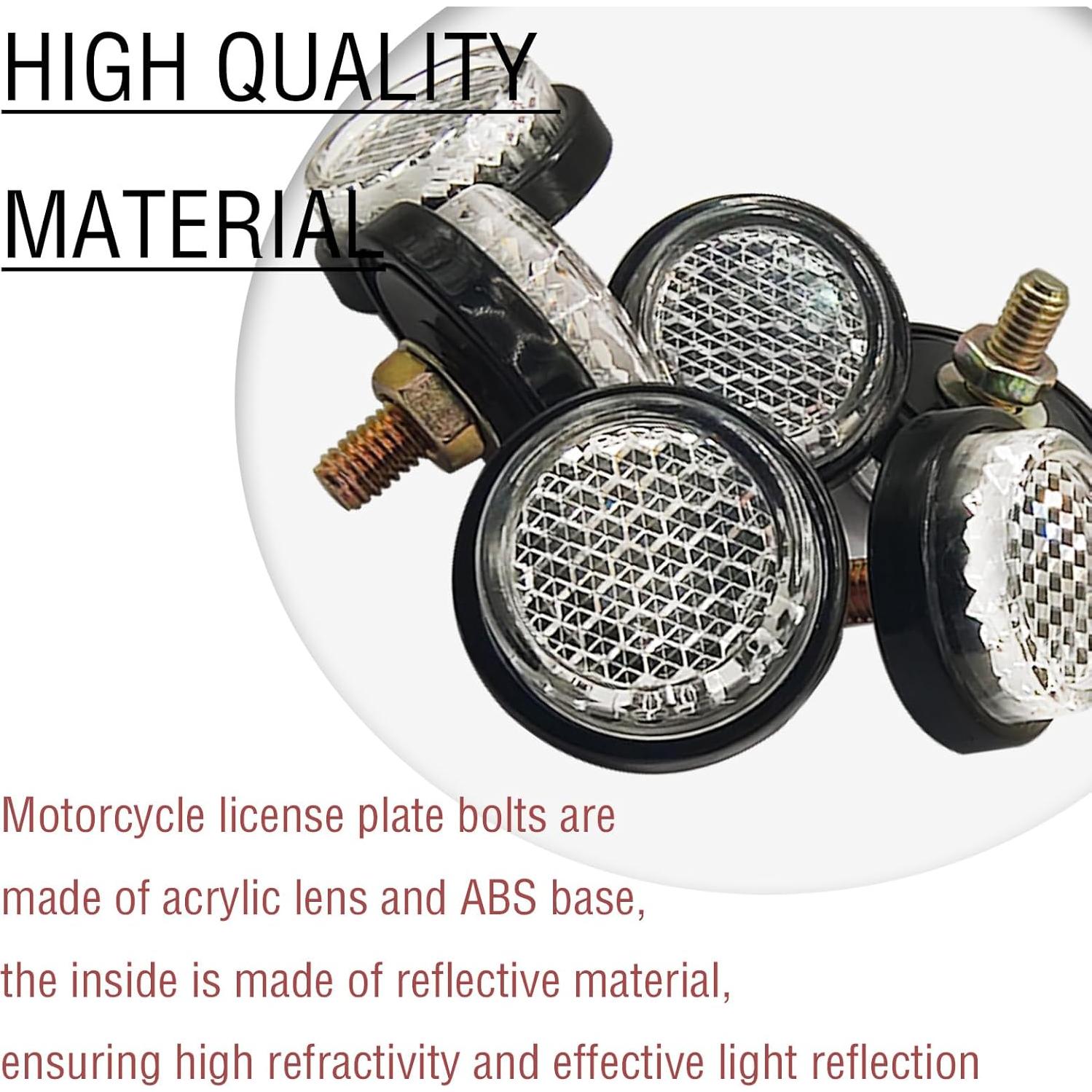 6 Reflectores de Placa de Licencia GolTHd - Rojo Amarillo Gris