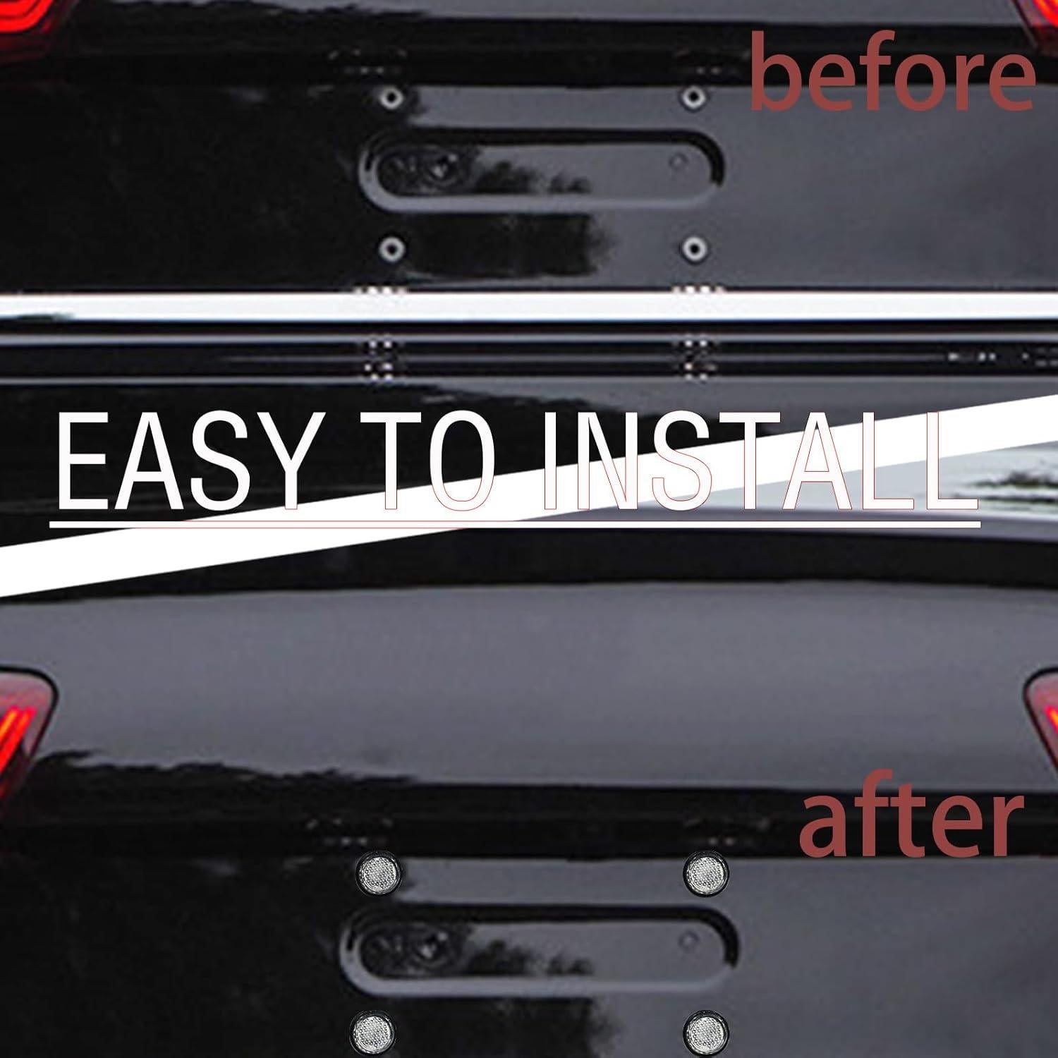 6 Reflectores de Placa de Licencia GolTHd - Rojo Amarillo Gris