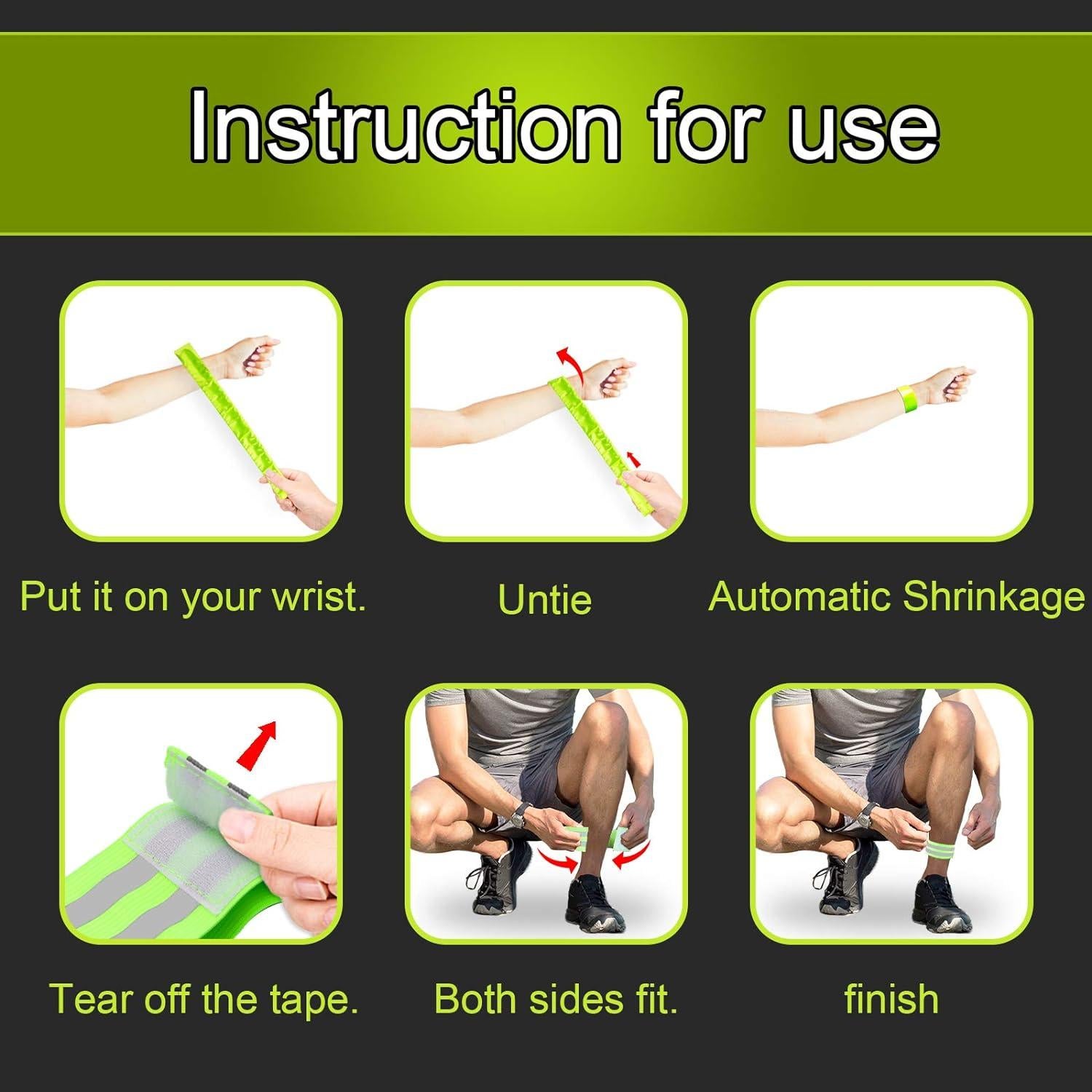 Ubrand 4 Bandas Reflectantes de Seguridad para Correr y Ciclismo