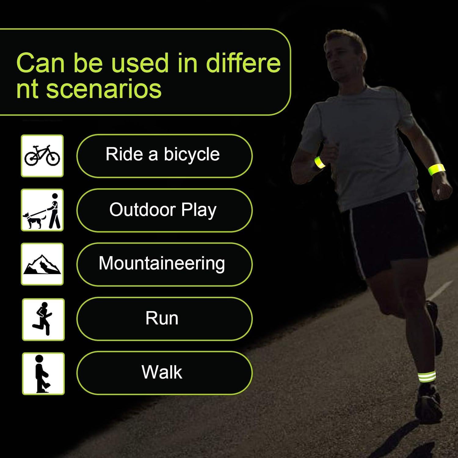 Ubrand 4 Bandas Reflectantes de Seguridad para Correr y Ciclismo