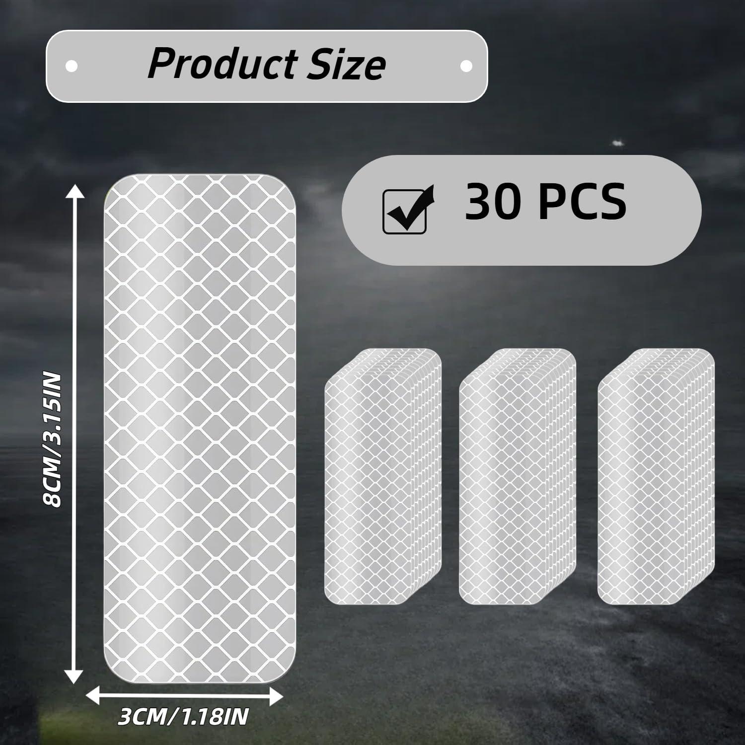 Cinta Reflectante de Seguridad XIAXIANOVA 30 PCS Blanca 3x8 cm