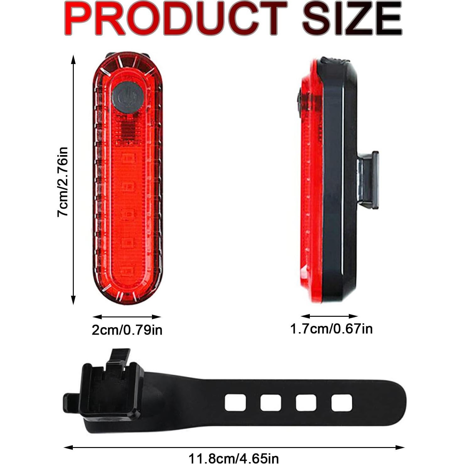 Paquete de 2 luces traseras LED recargables YUERWOVER IPX4