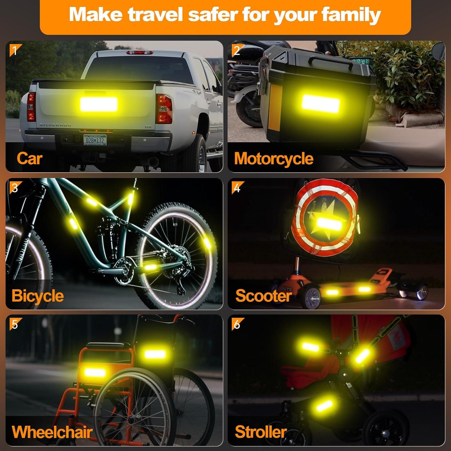 Calcomanías Reflectantes 20 Pcs CosyGO 3M DG3 8x3 cm Amarillo-Verde