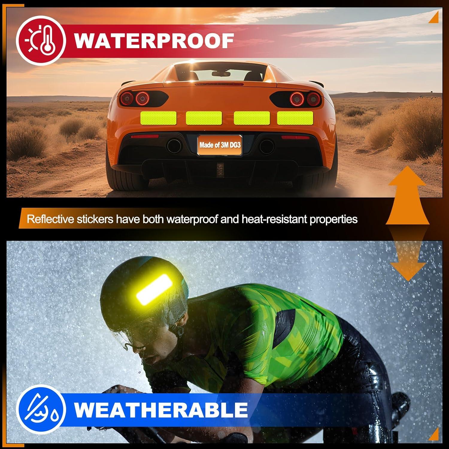 Calcomanías Reflectantes 20 Pcs CosyGO 3M DG3 8x3 cm Amarillo-Verde