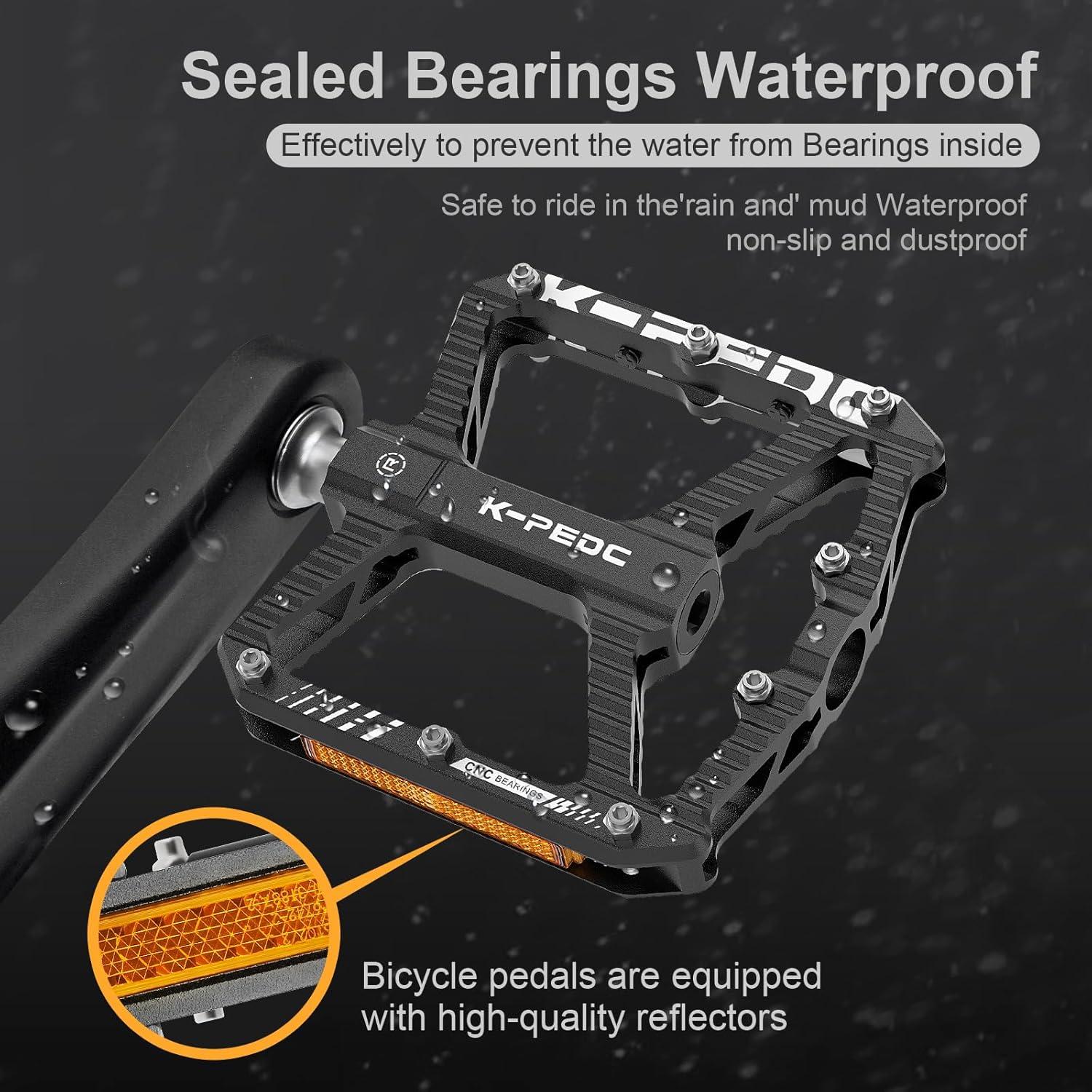 Pedales de Bicicleta K PEDC KPF135 Aluminio 9/16" con Reflectores