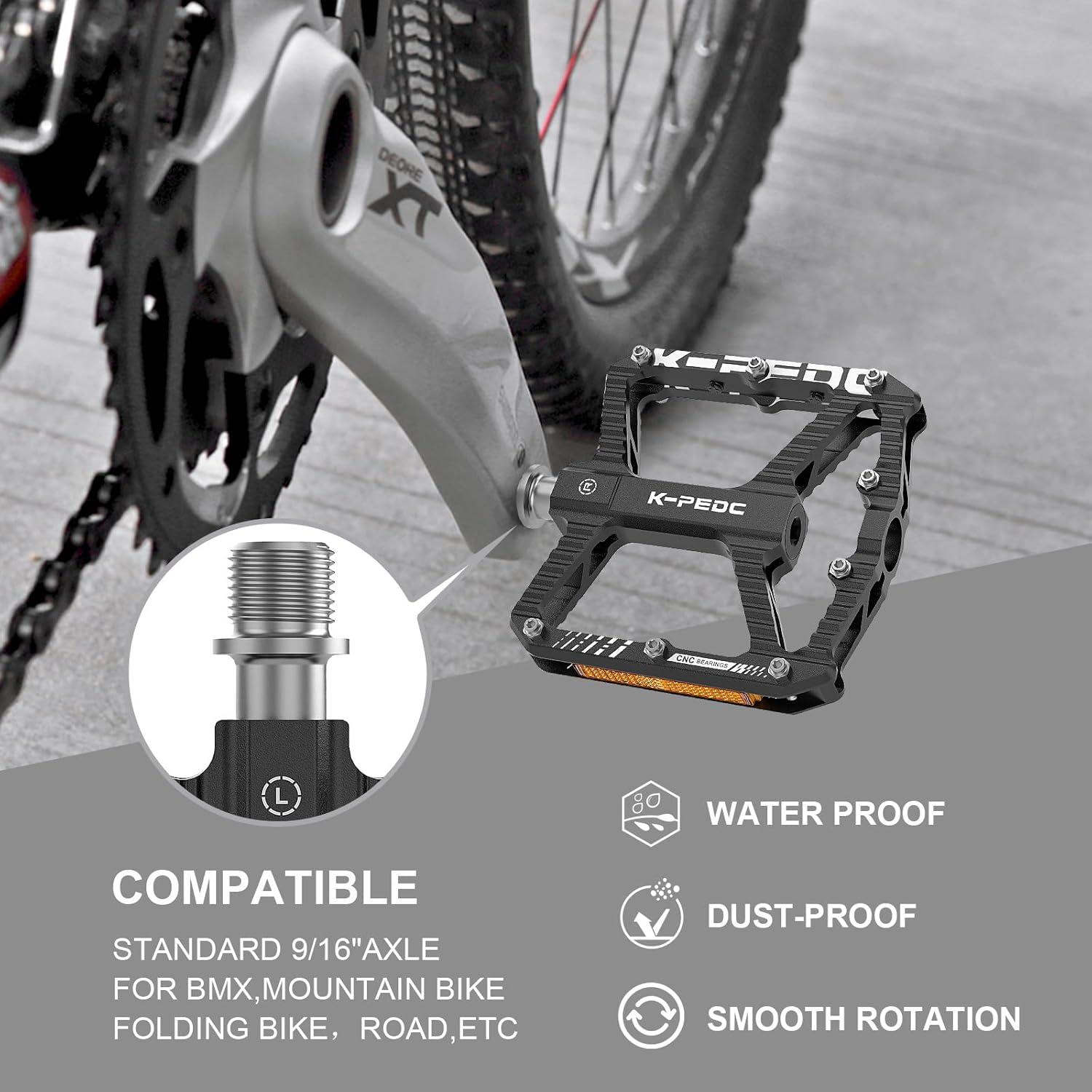 Pedales de Bicicleta K PEDC KPF135 Aluminio 9/16" con Reflectores