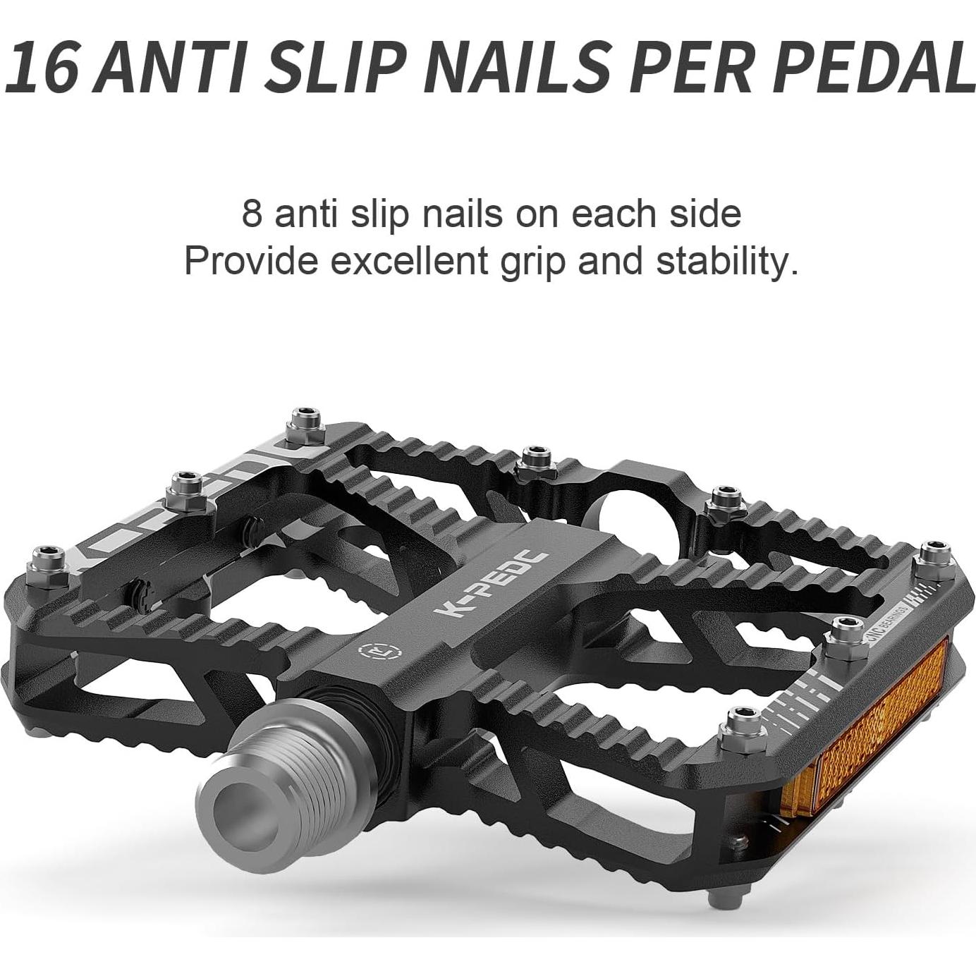 Pedales de Bicicleta K PEDC KPF135 Aluminio 9/16" con Reflectores