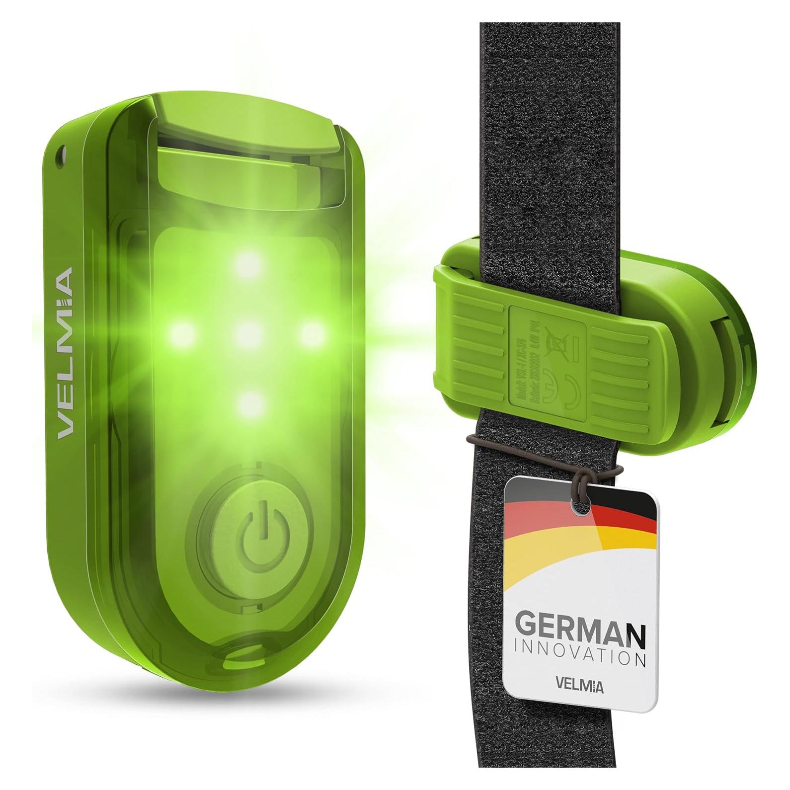 Luz de Seguridad VELMIA para Correr - Paquete de 2, Verde Neón