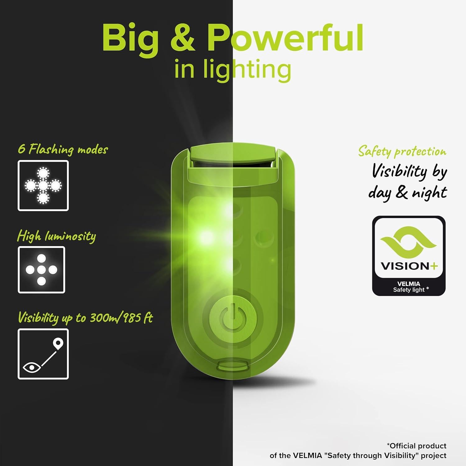 Luz de Seguridad VELMIA para Correr - Paquete de 2, Verde Neón