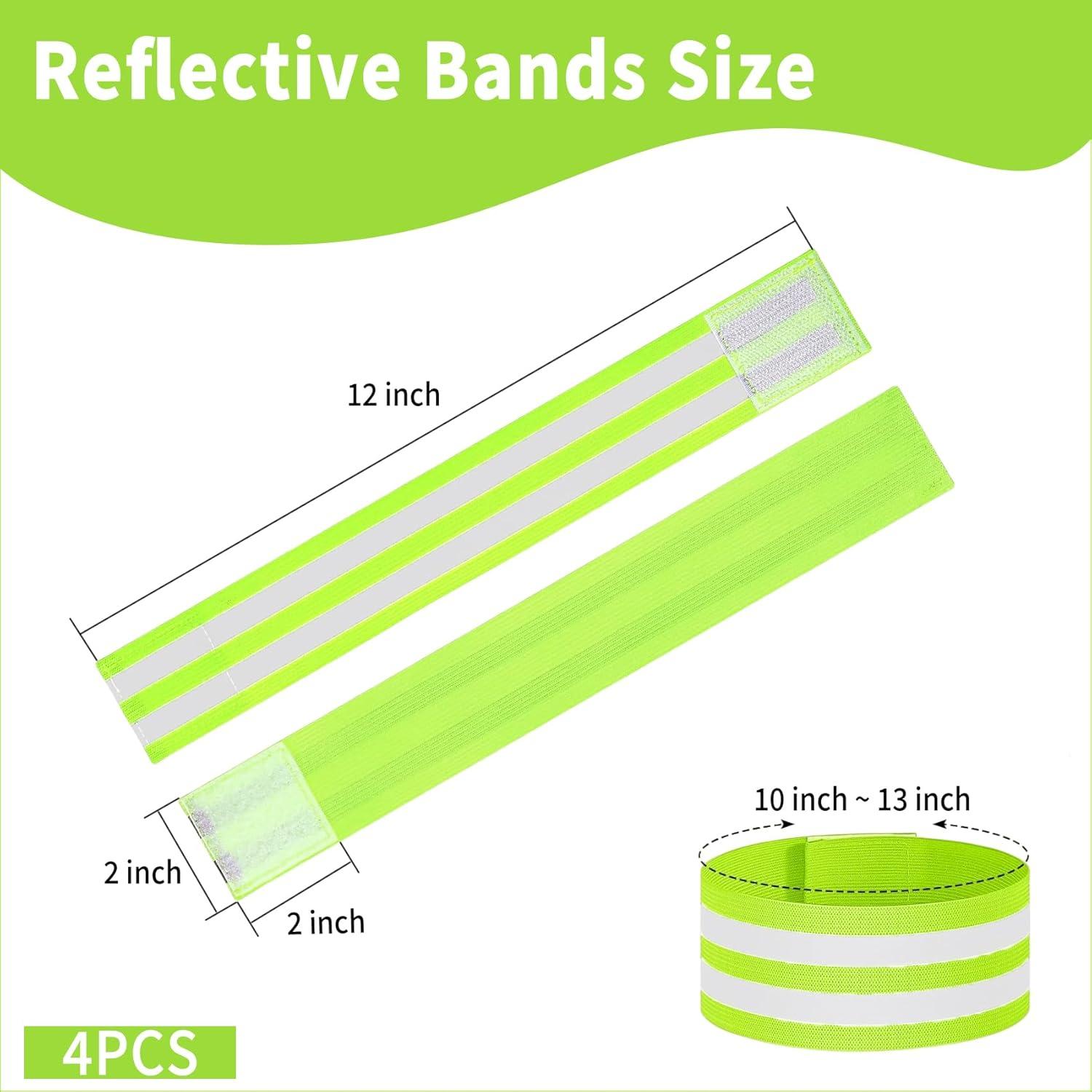Bandas Reflectantes VVS 4 Pcs para Ciclismo y Correr