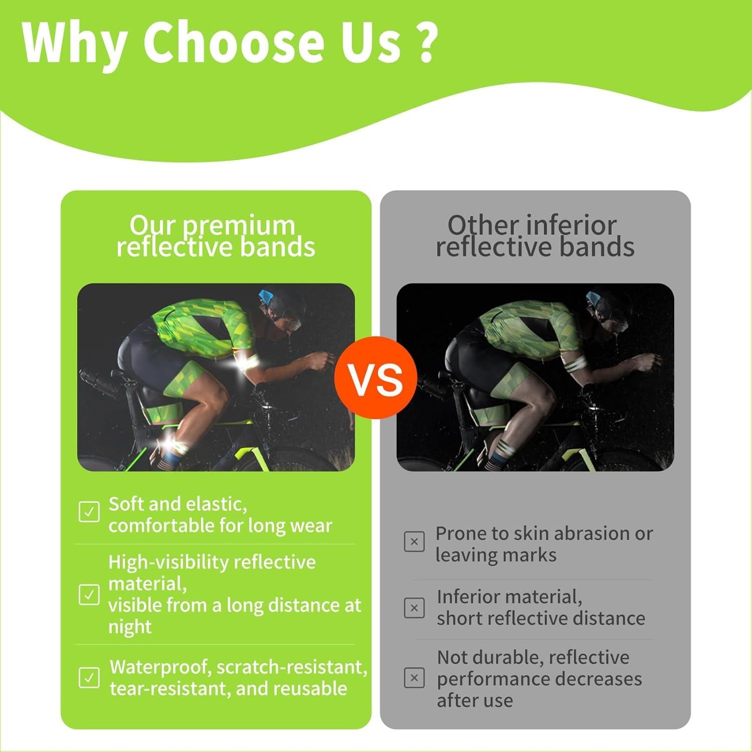 Bandas Reflectantes VVS 4 Pcs para Ciclismo y Correr