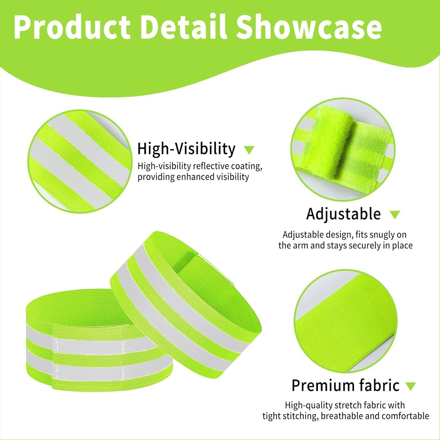 Bandas Reflectantes VVS 4 Pcs para Ciclismo y Correr