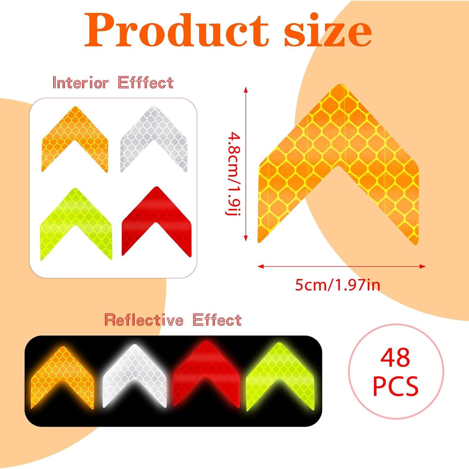 48 Calcomanías Reflectantes Ymapinc - Flechas de Seguridad PVC
