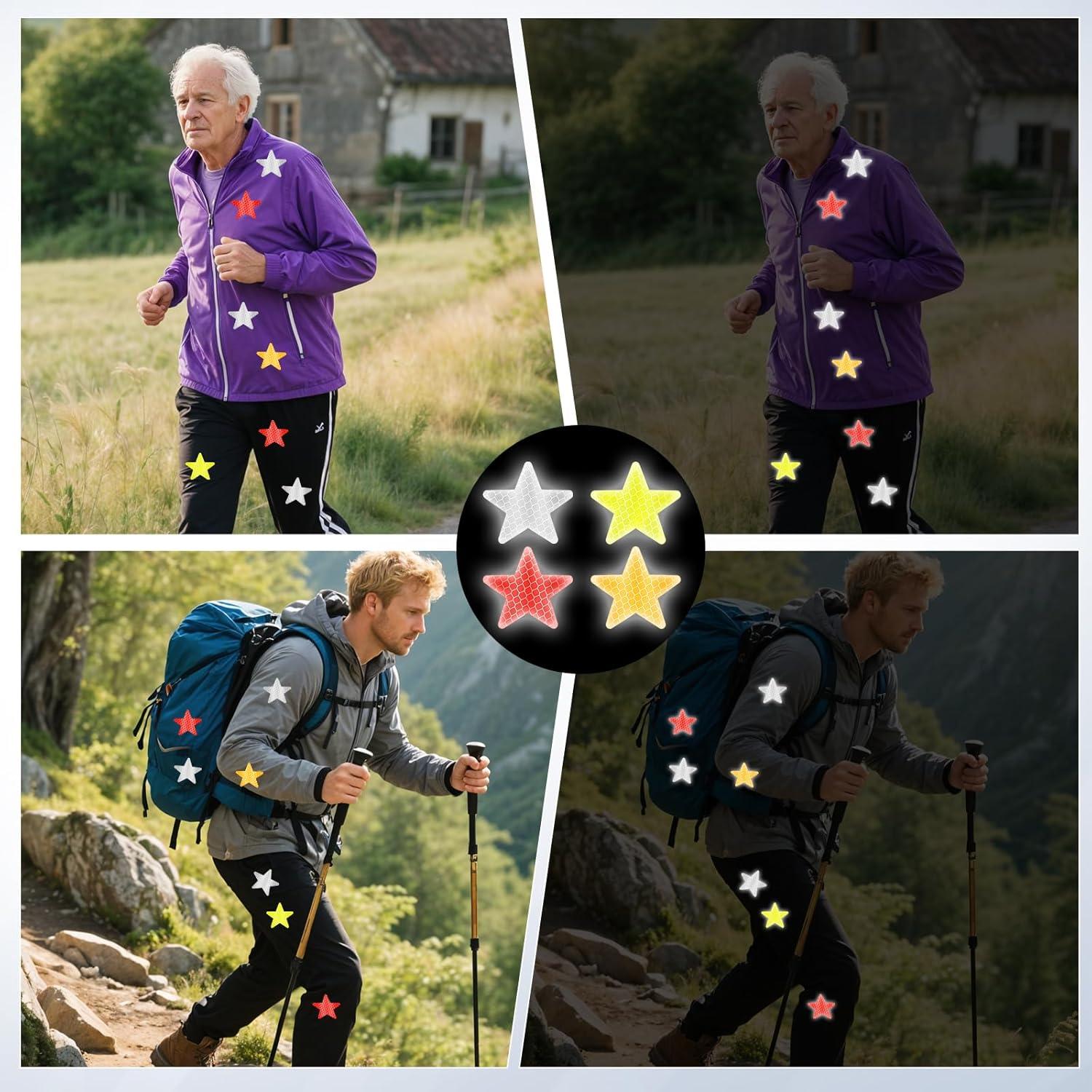 40 Calcomanías Reflectantes Estrella FdcLixuvol 6 cm Alta Visibilidad