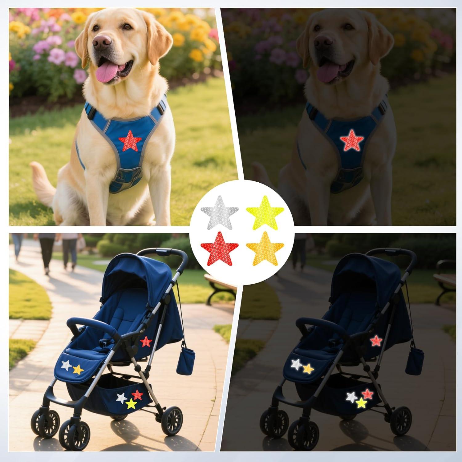 40 Calcomanías Reflectantes Estrella FdcLixuvol 6 cm Alta Visibilidad