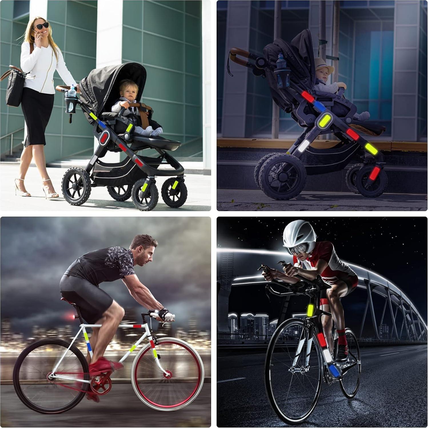 30 Calcomanías Reflectantes de Seguridad Abeillo 3x8 cm