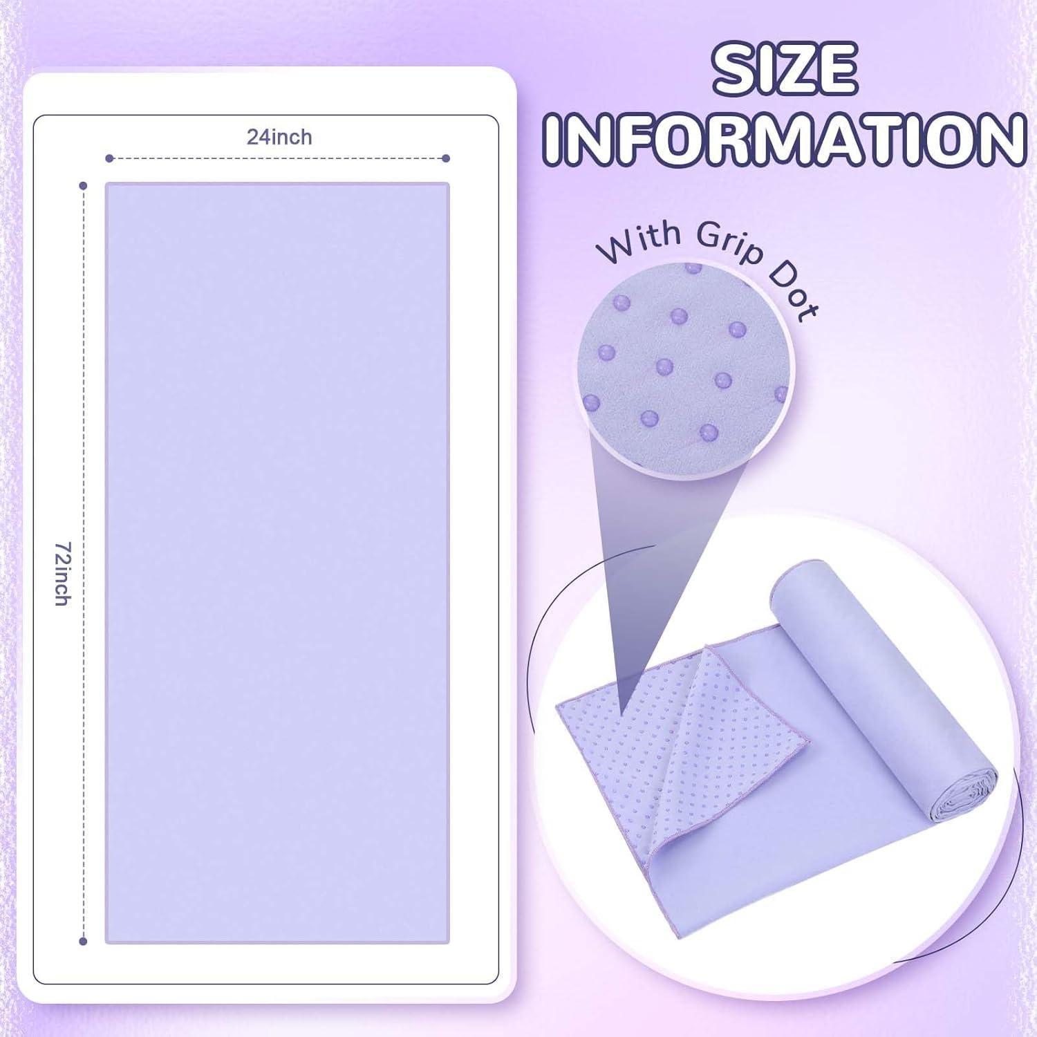 Toallas de Yoga Antideslizantes Peryiter 2 Pack 182x61 cm