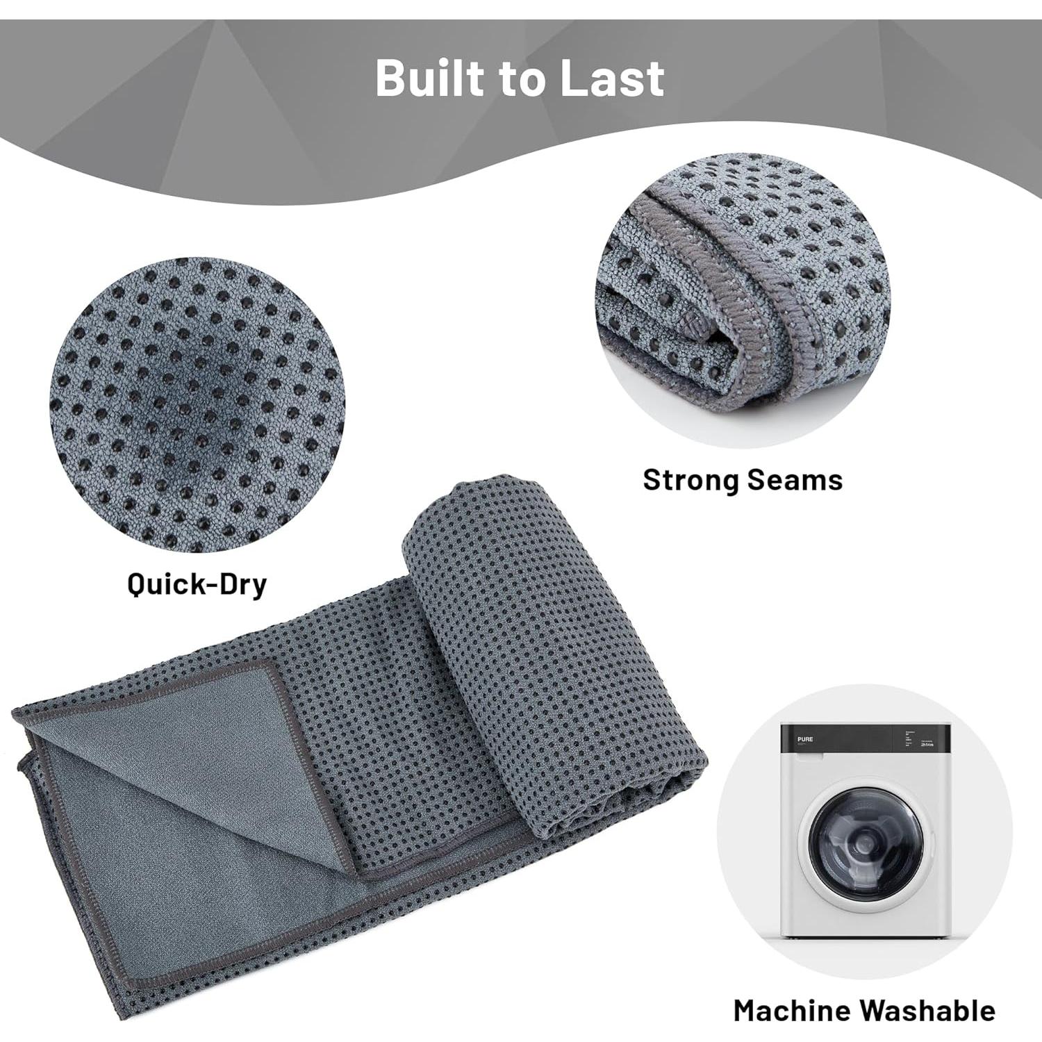 Toalla de Yoga Antideslizante HASSLICKIT 182.88x60.96cm Microfibra