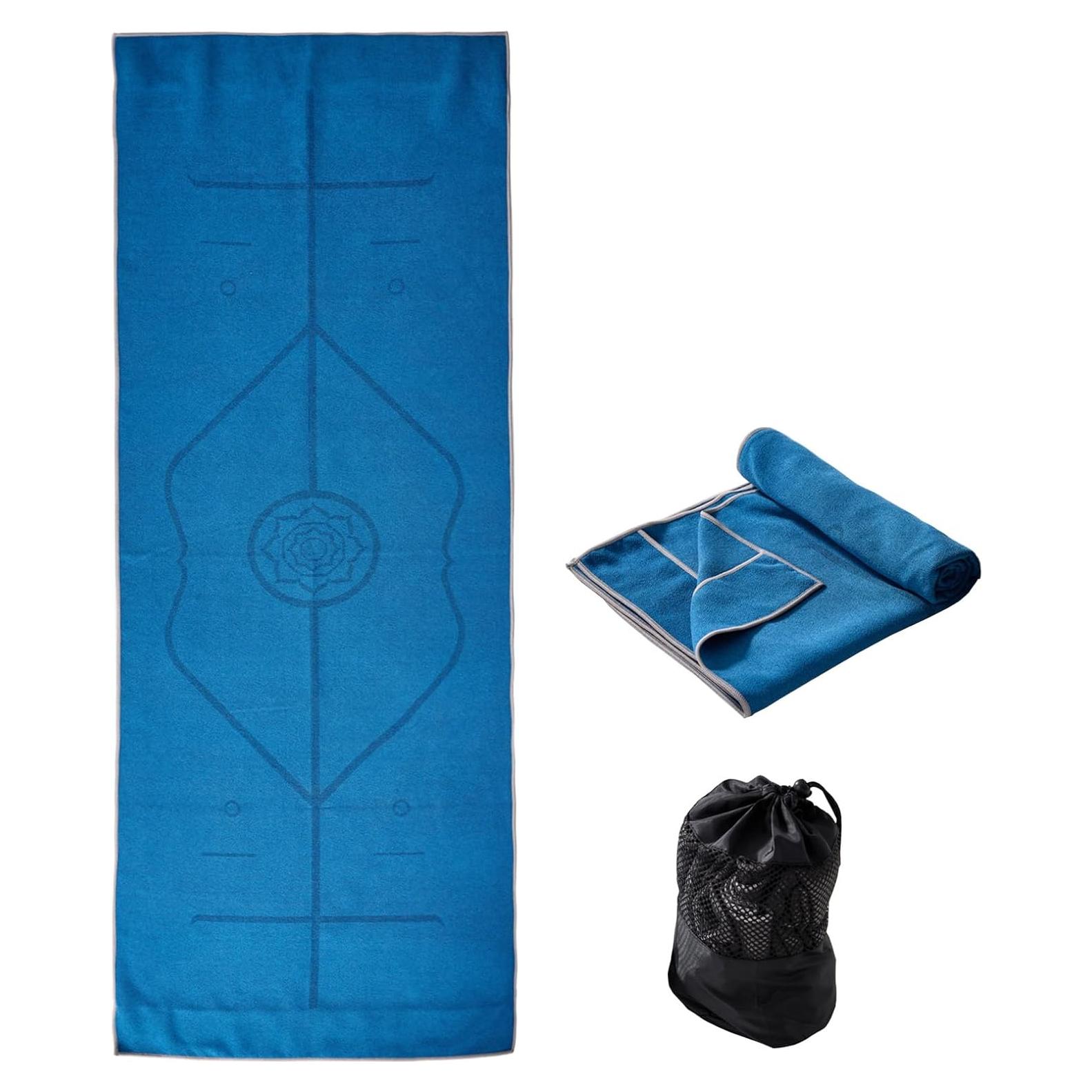 Toalla de Yoga Antideslizante RYTMAT 183x61 cm Azul Oscuro