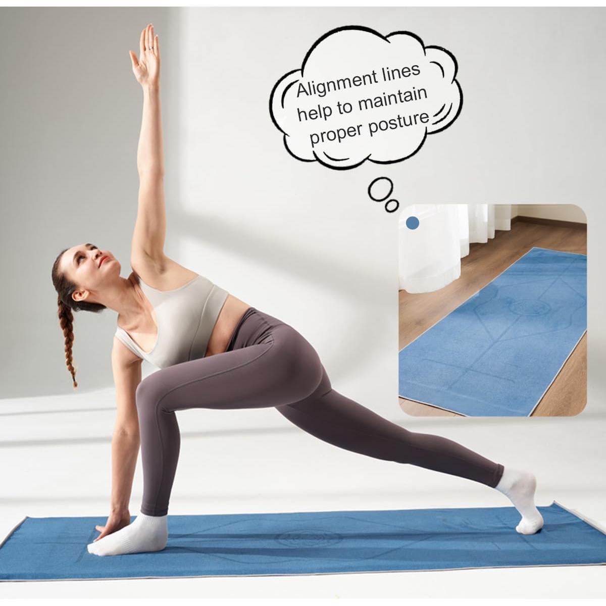 Toalla de Yoga Antideslizante RYTMAT 183x61 cm Azul Oscuro