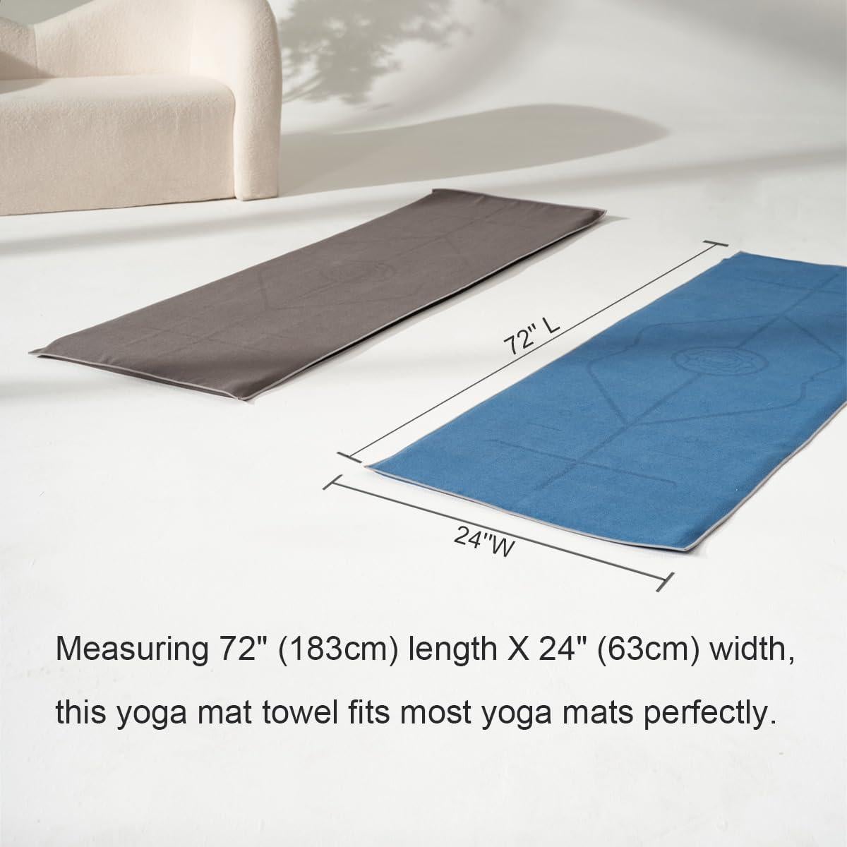 Toalla de Yoga Antideslizante RYTMAT 183x61 cm Azul Oscuro