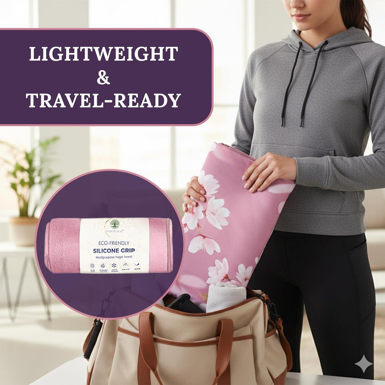 Toalla de Yoga Antideslizante CORE-MOTION 67x183 cm Lavable