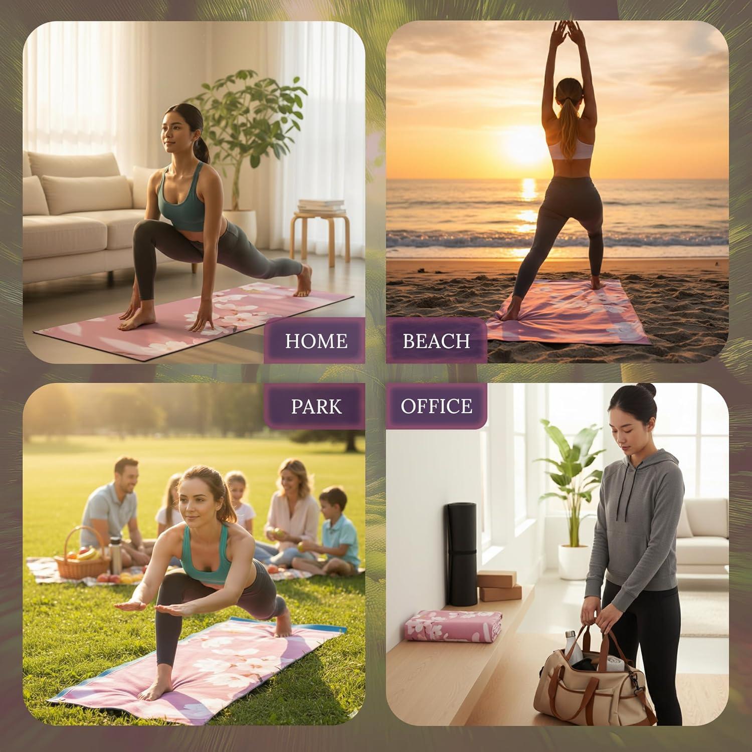 Toalla de Yoga Antideslizante CORE-MOTION 67x183 cm Lavable