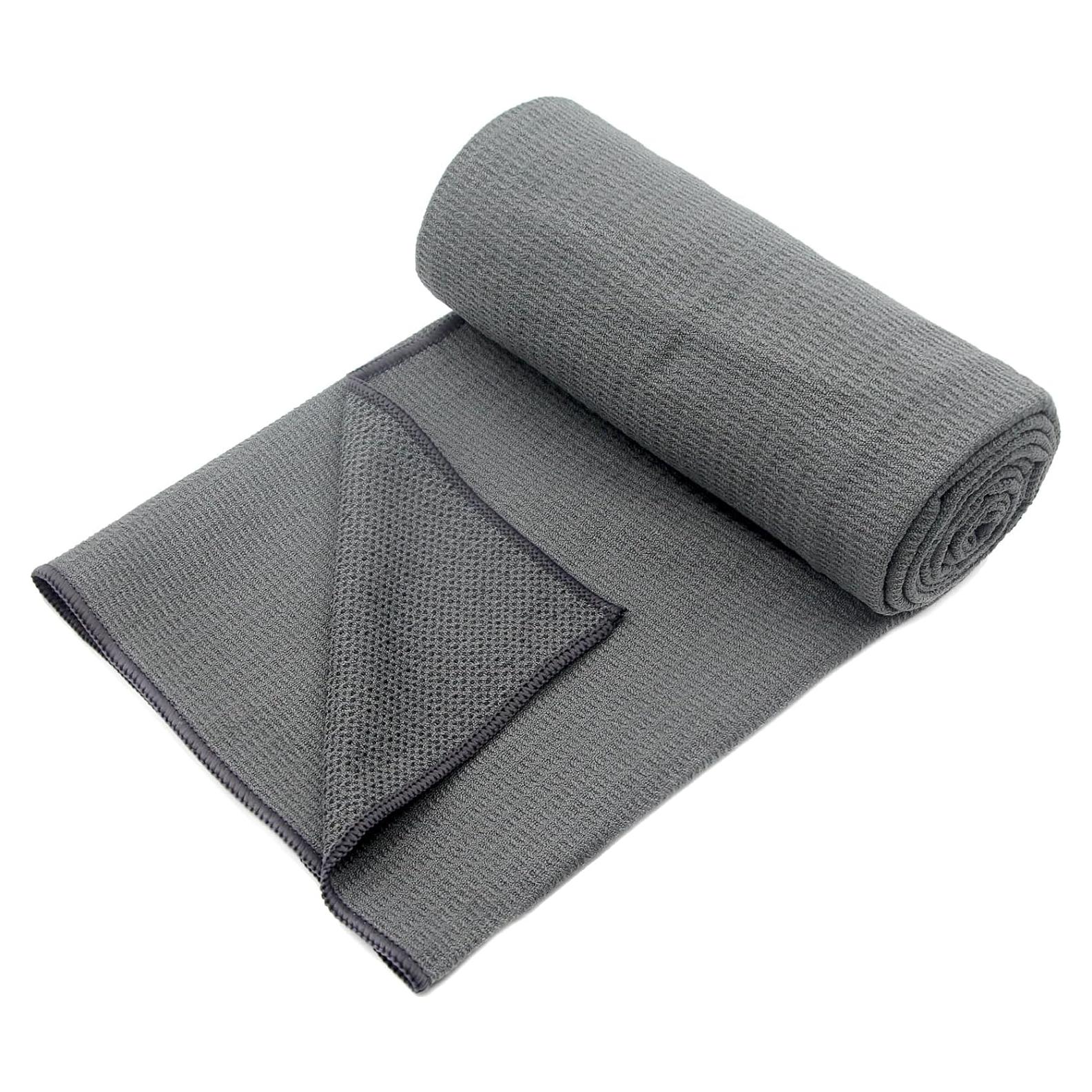 Toalla de Yoga Antideslizante Eunzel Microfibra 185x65cm Gris