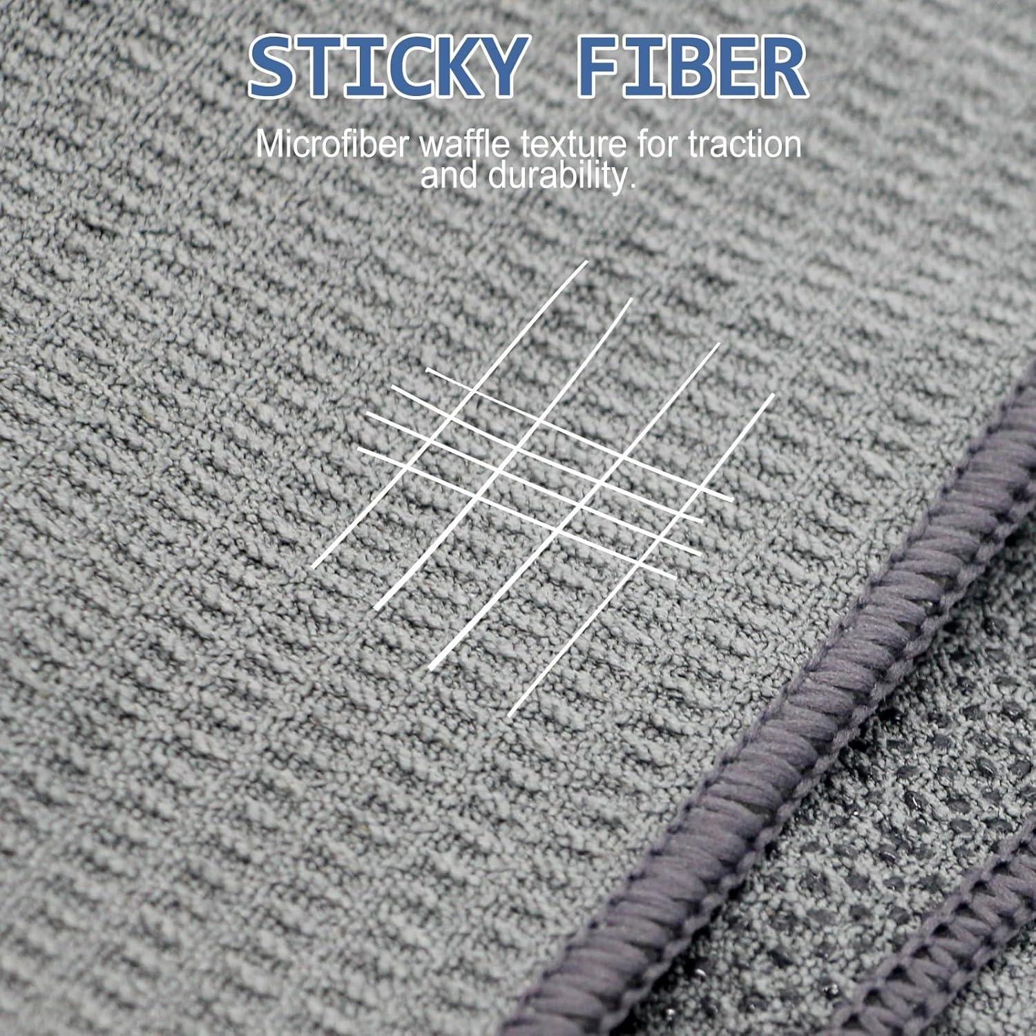 Toalla de Yoga Antideslizante Eunzel Microfibra 185x65cm Gris